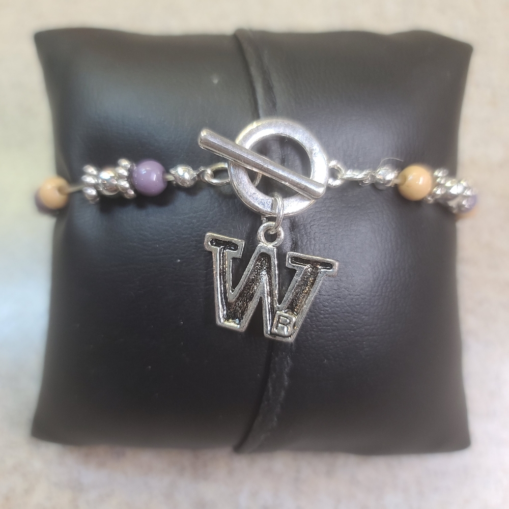 HUSKIES BRACELET. Purple beige